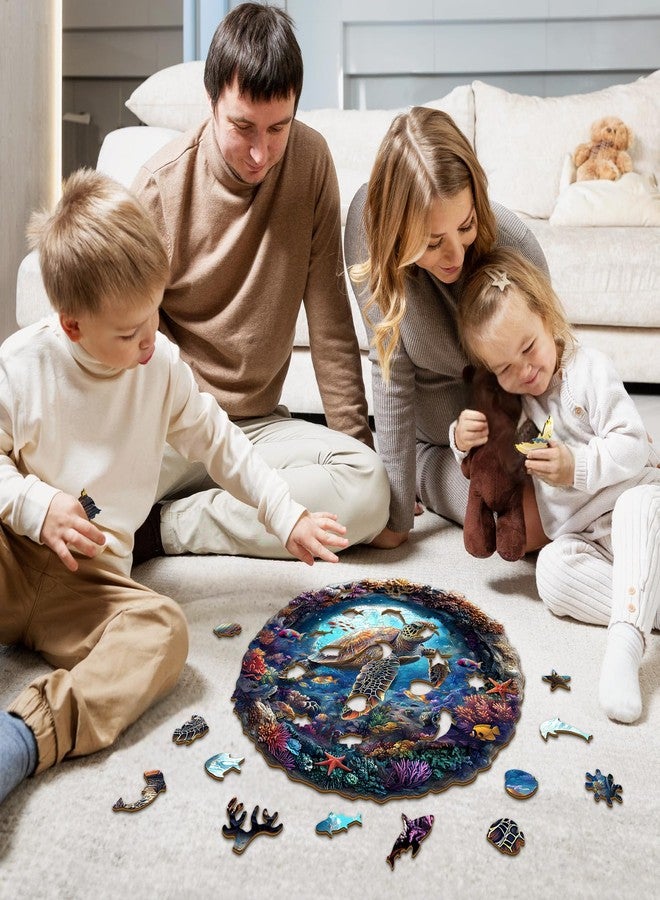 Purdicra Wooden Puzzles for Adults, 3D Vision Turtle Wooden Jigsaw Puzzles with Unique Shape, Adult Jigsaw Puzzle, Birthday Gifts for Adults, 11.4"x11.4"-200pcs - Image 5